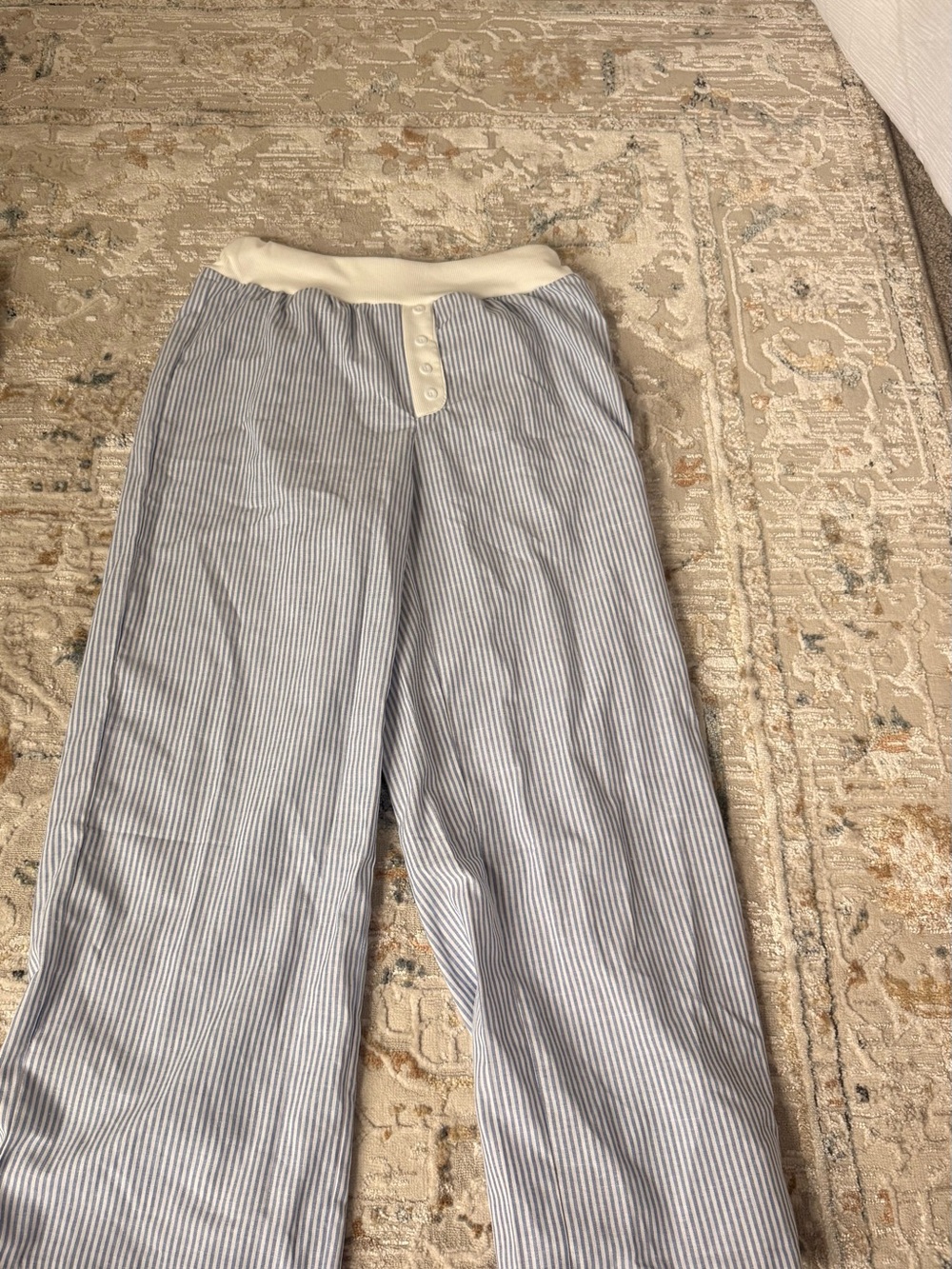 SHEIN Blue and White Striped Pajama Pants